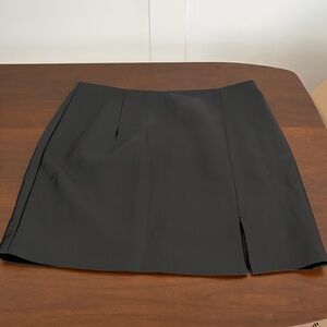 Women's Vegan Leather Mini Skirt in Black